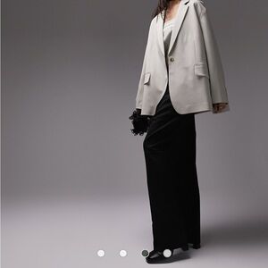 Topshop co-ord tailored oversized grandad blazer in stone